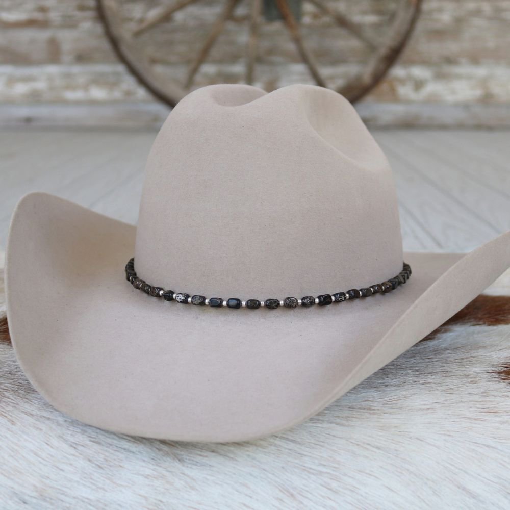 a hat on a fur rug