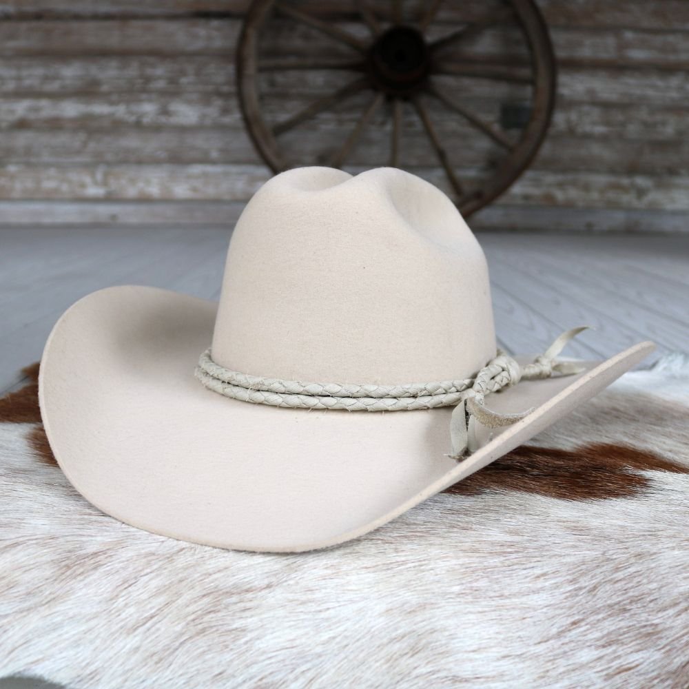 Bone Braided Leather Hat Band