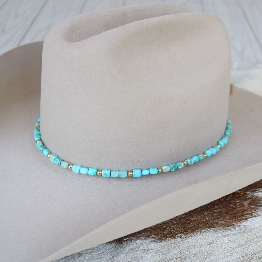 Chunky Turquoise Stone Hat Band - Ellis