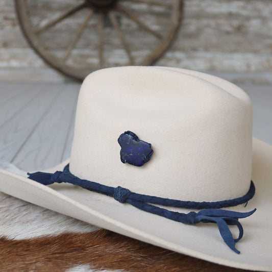 Ocean Blue Stone Button Hat Pin