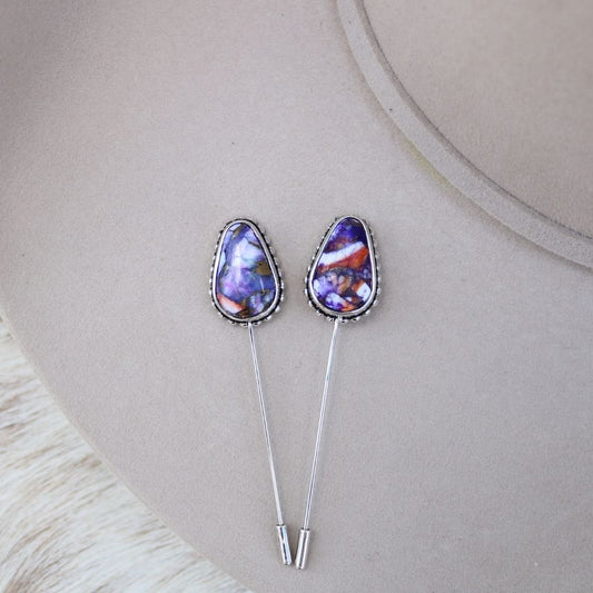 Violet Marble Hat Pin