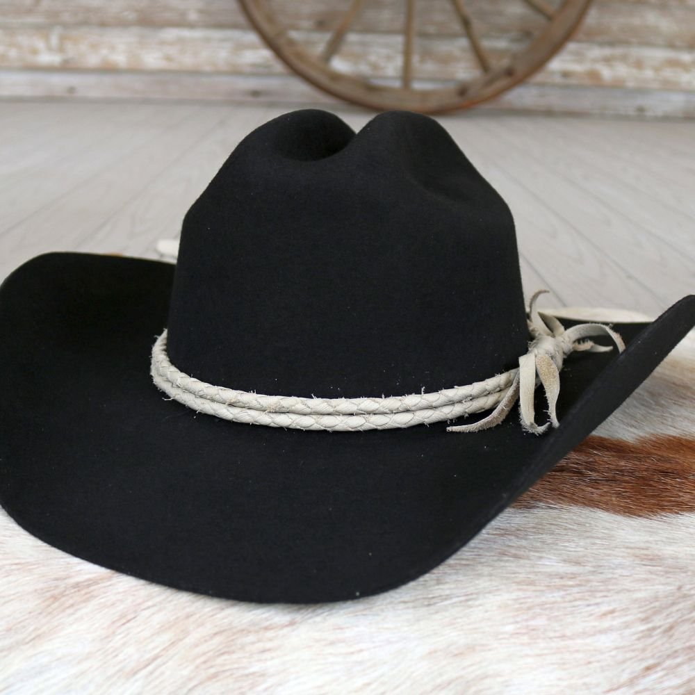 Bone Braided Leather Hat Band