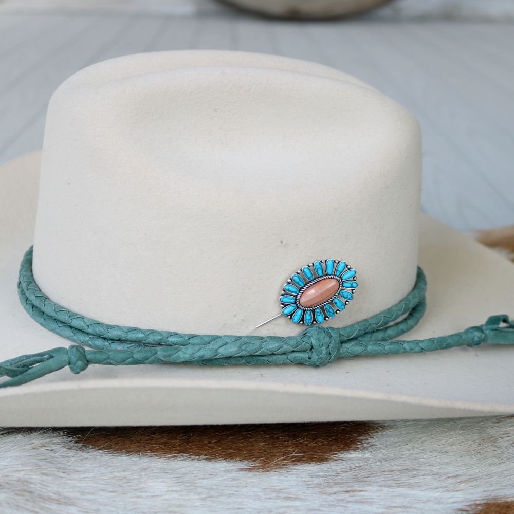 Oval Stick Hat Pin - Desert Flame