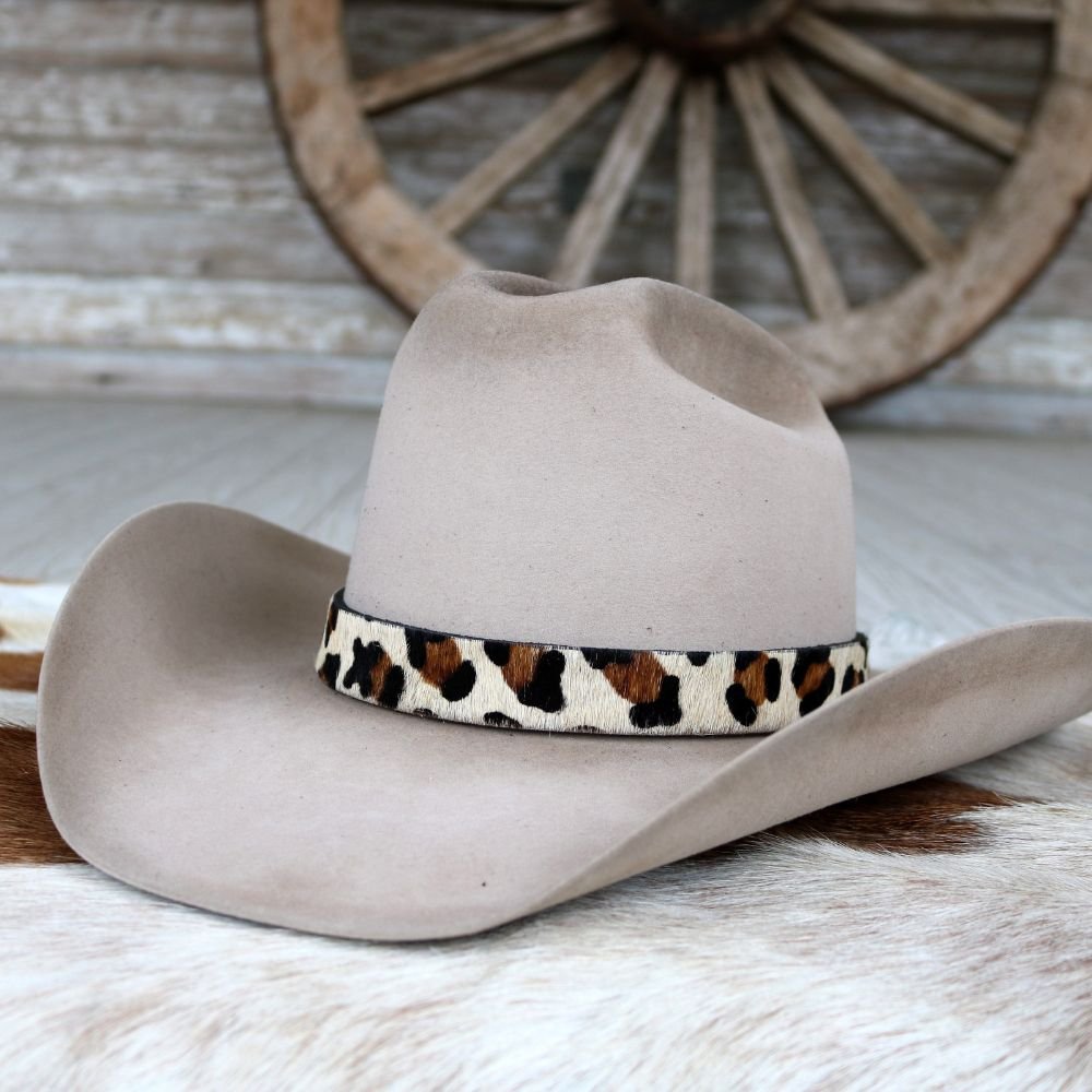 Leopard Print Leather Hat Band - Amelia