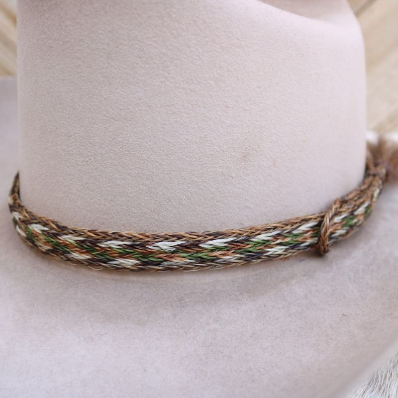Horsehair Green Braided Tassel Hat Band