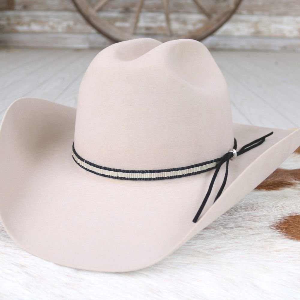 Silver & Black Lane Stitch Hat Band
