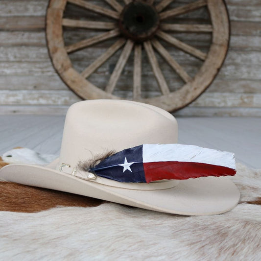 Texas Flag Painted Turkey Hat Feather
