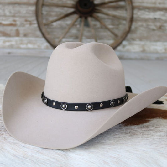 Deerskin Leather Studded Hat Band