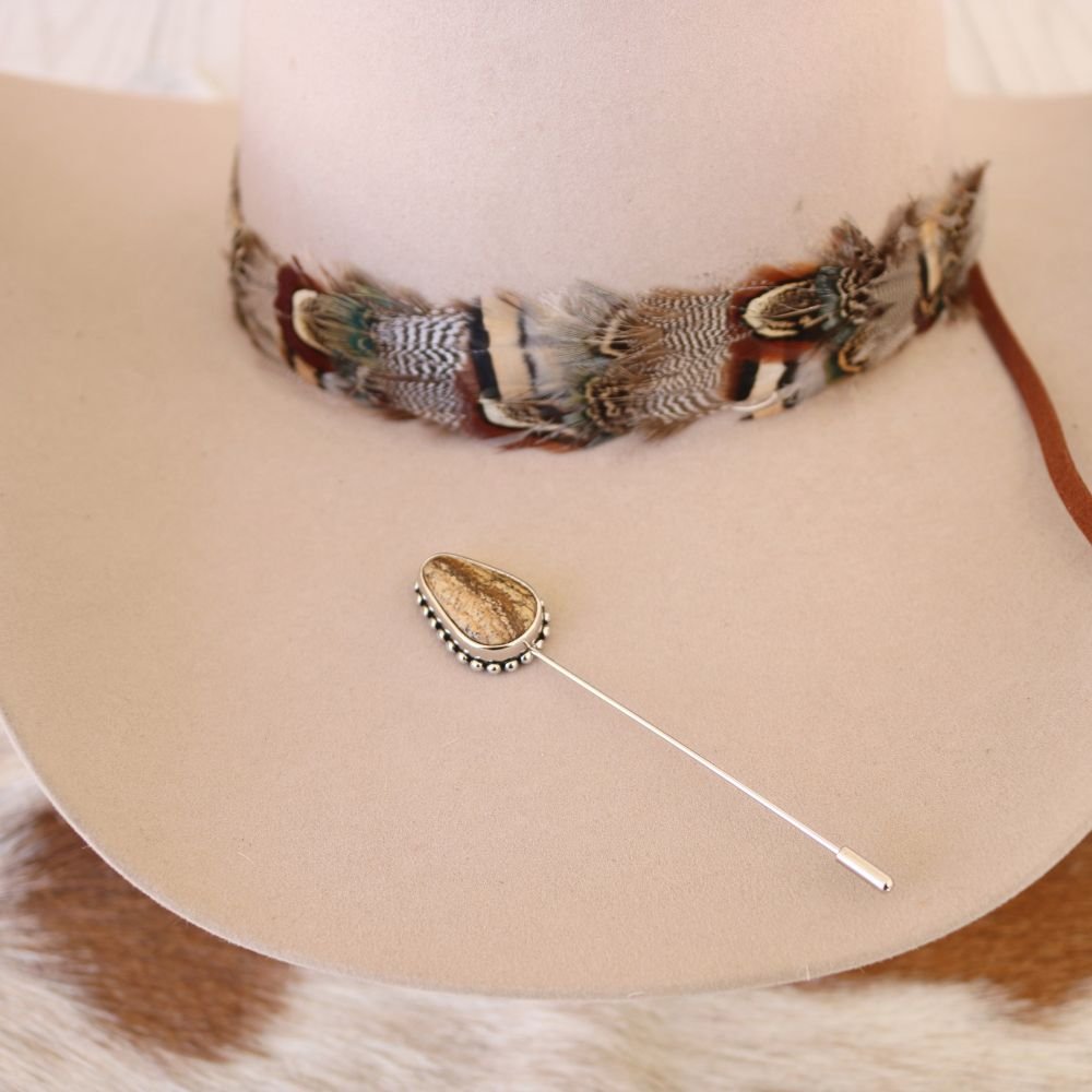 Brown Jasper Hat Pin