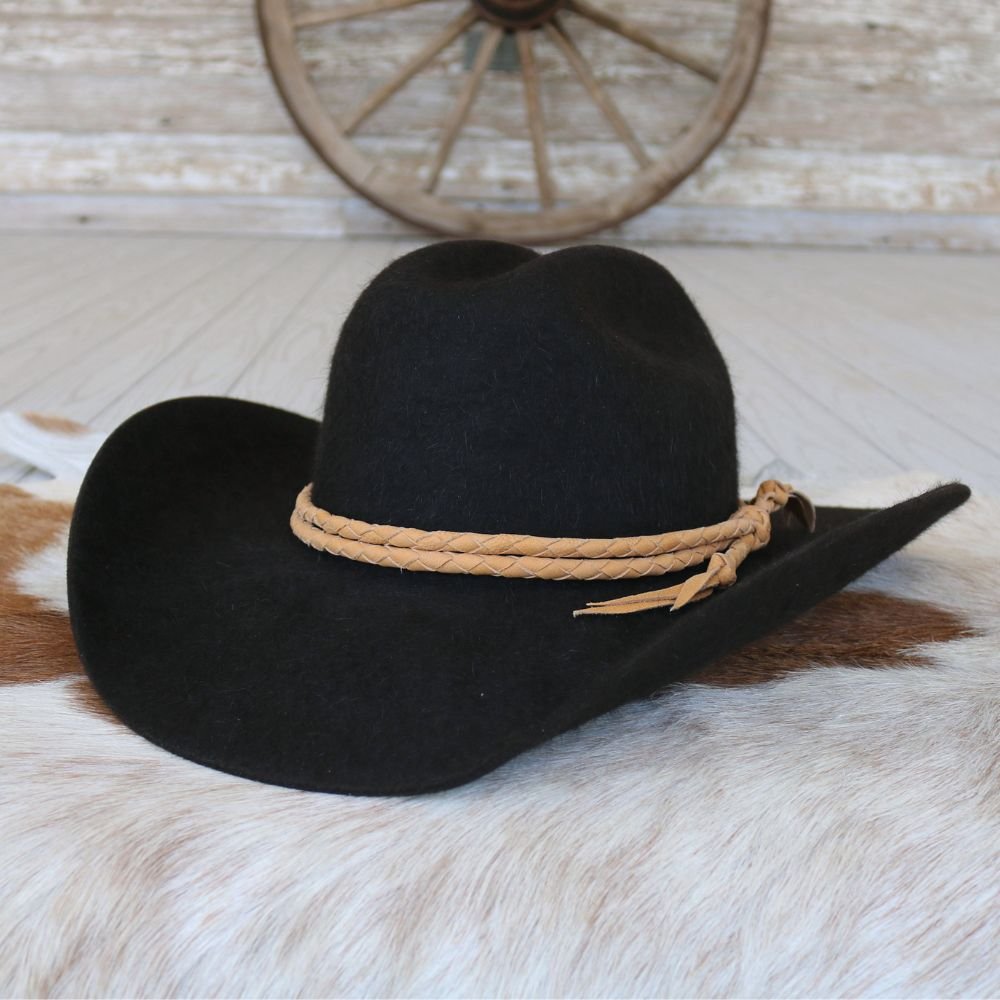 Butterscotch Braided Leather Hat Band