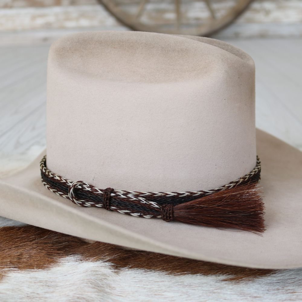 Horsehair Braided Single Tassel Hat Band - Gambler