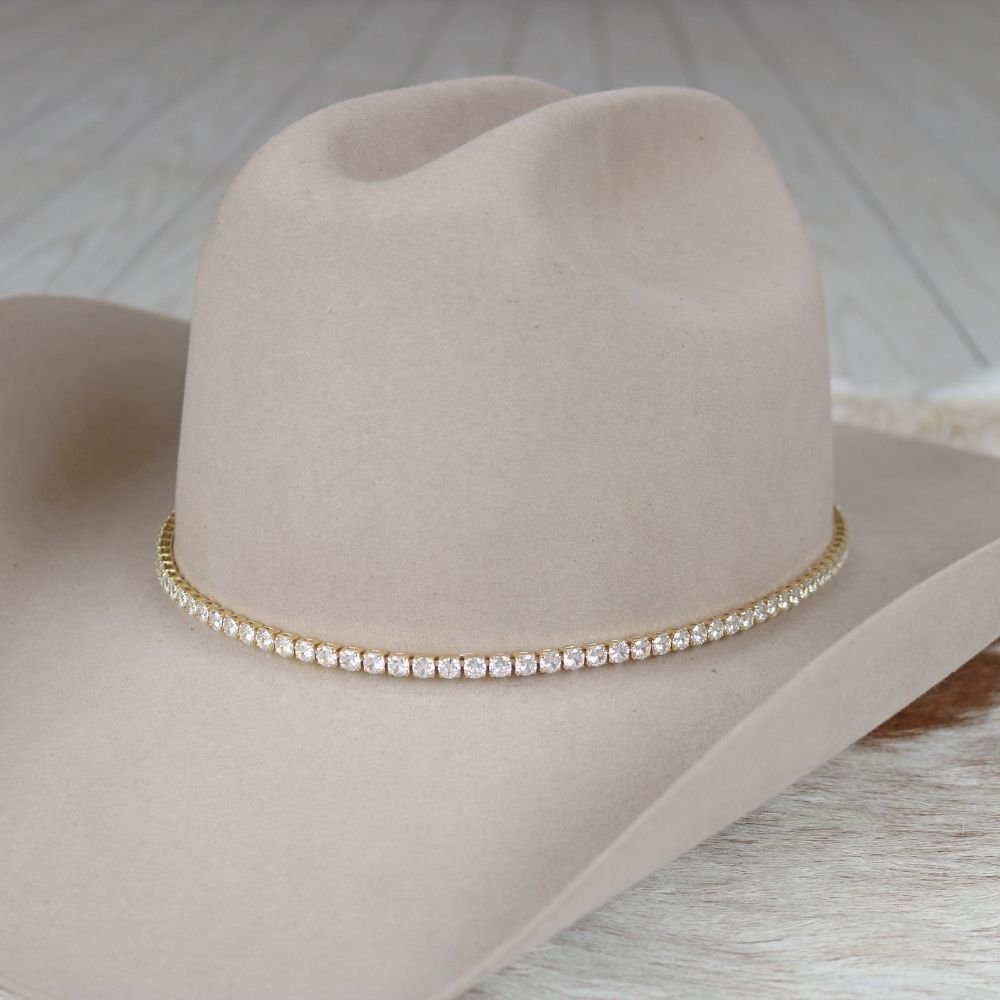 14K Tennis Chain Rhinestone Hat Band – The Dolly