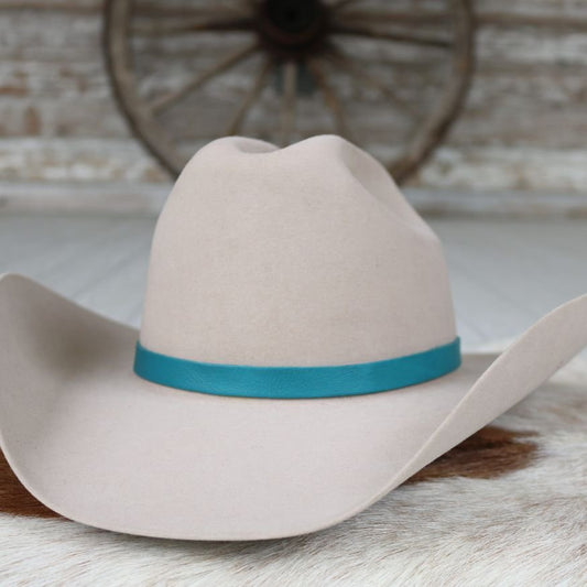 Leather Hat Band – Aqua