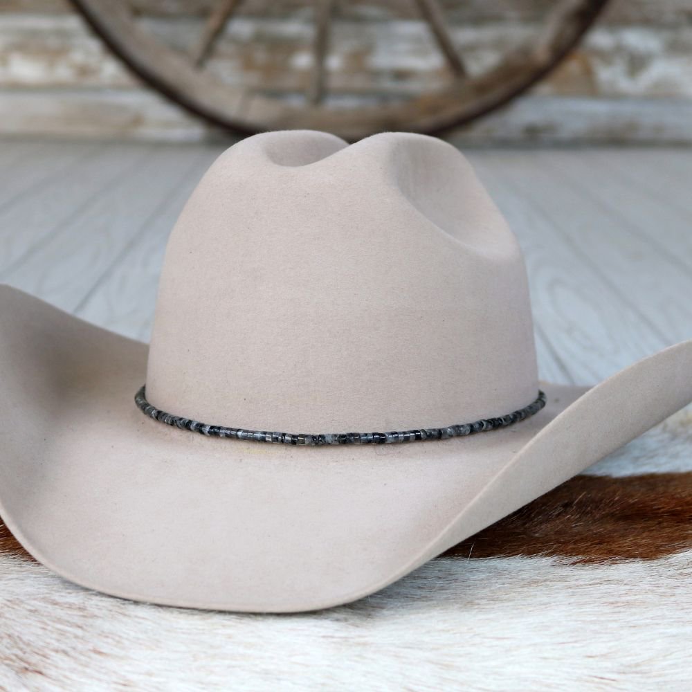 a hat on a fur rug
