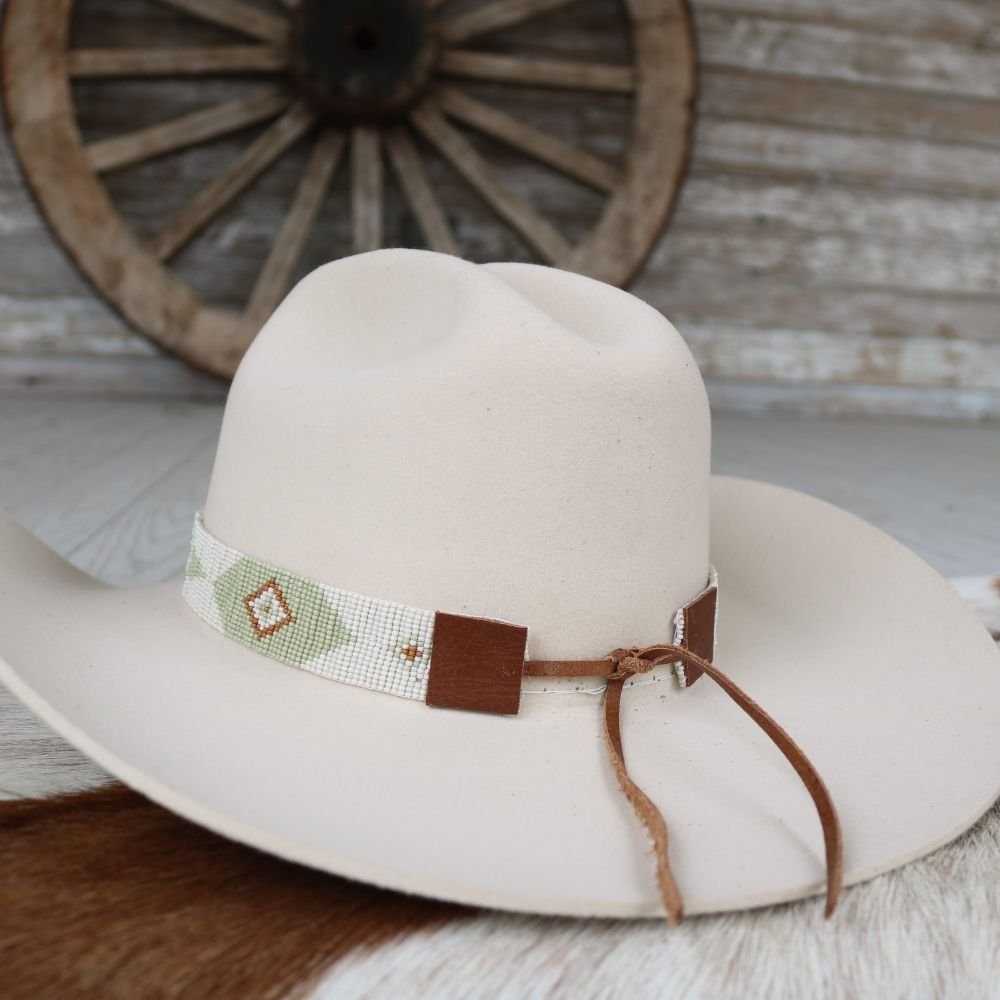 Western Beaded Hat Band - Sagebrush