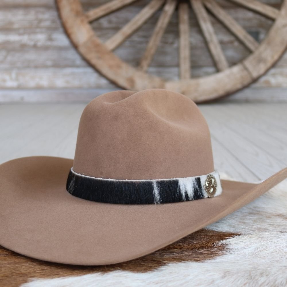 Cowhide Hat Band - Black & White