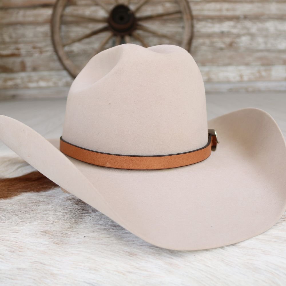 Western Brown Leather Hat Band - Hank