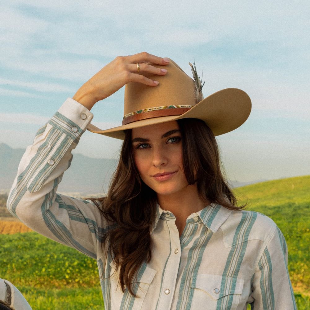 Western Brown Leather Hat Band - Hank