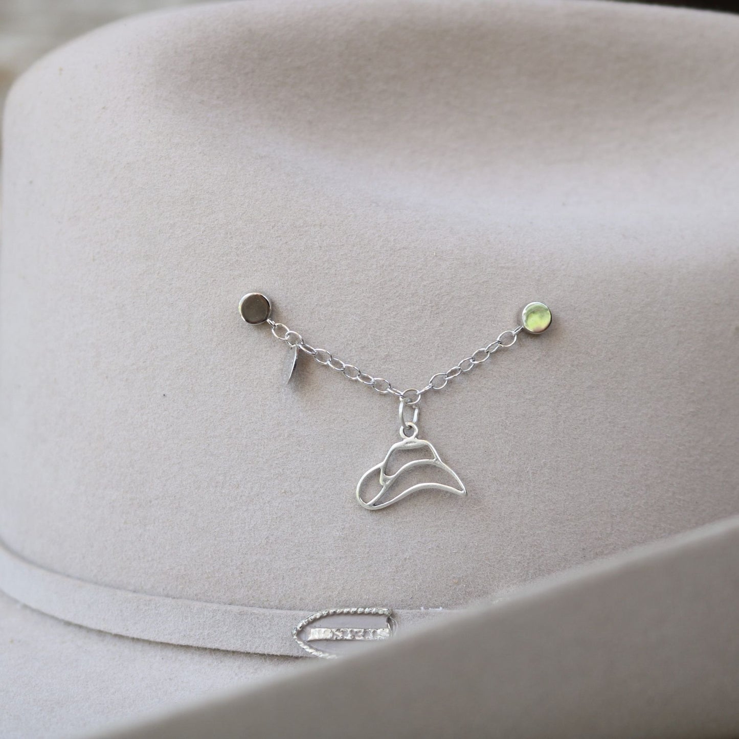 Cowboy Hat Silhouette Charm Sterling Silver