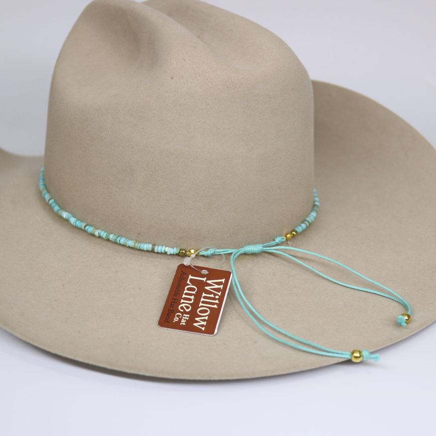 Aqua Blue Shell Hat Band - Remy