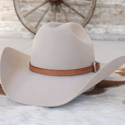 Western Brown Leather Hat Band - Hank