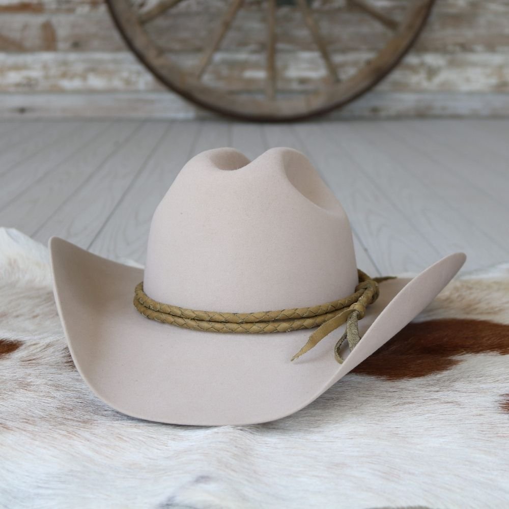 Green Braided Leather Hat Band