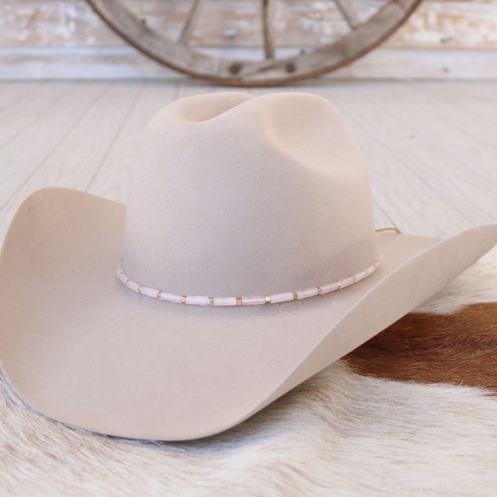 White Jade Stone Hat Band - Halo