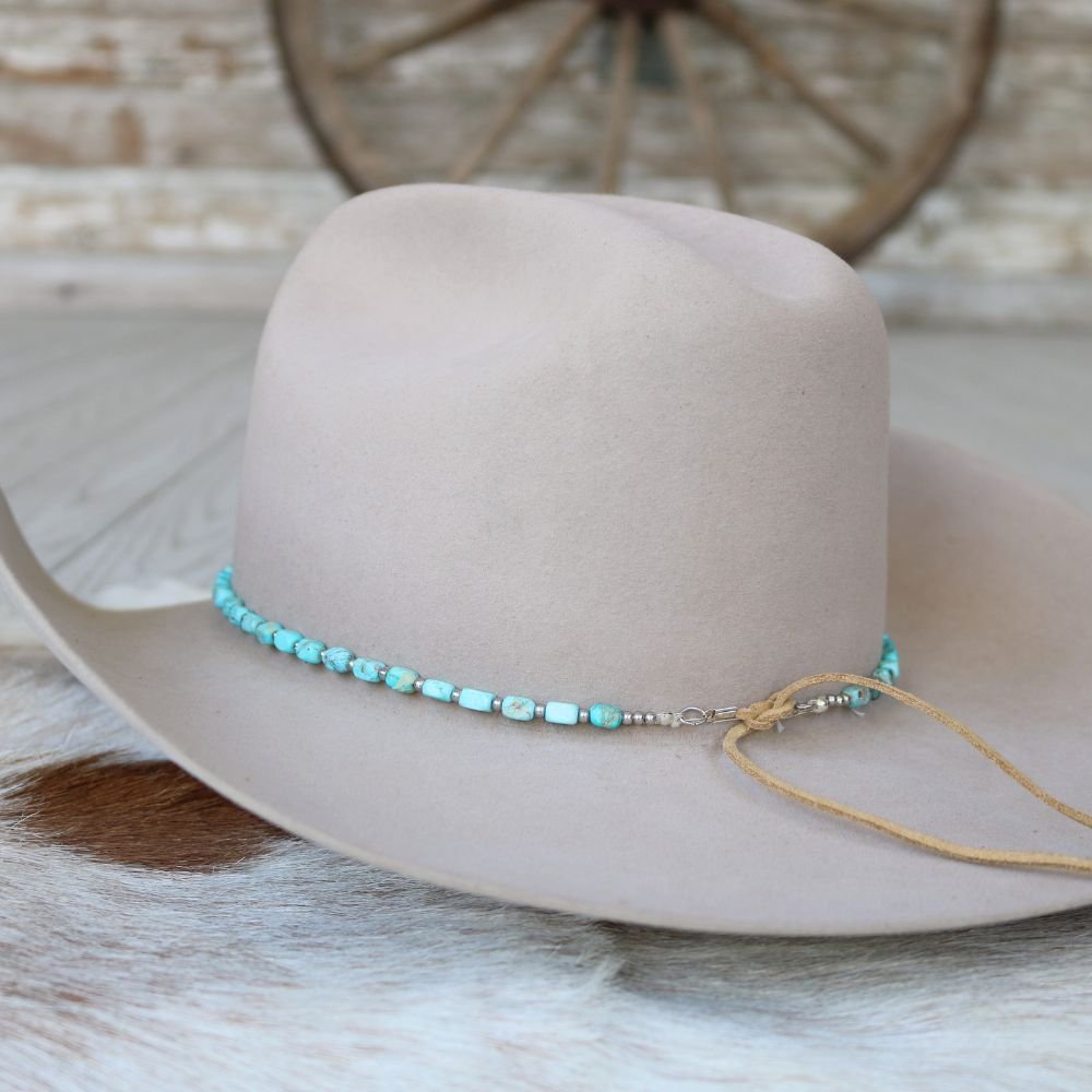 Chunky Turquoise Stone Hat Band - West