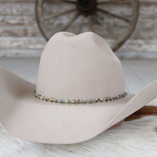 Chunky Natural Stone Hat Band - Flint