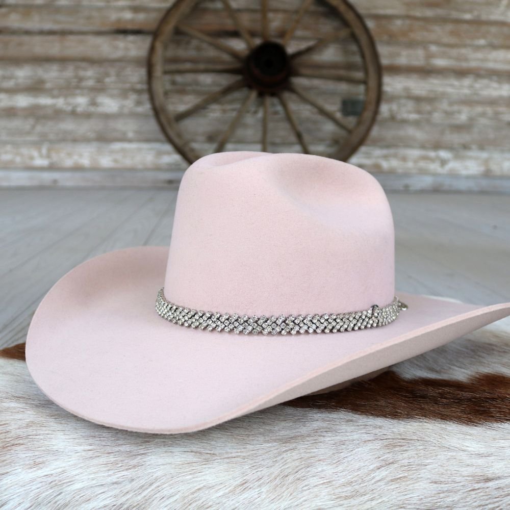 Silver Rhinestone Bling Hat Band - Harlow