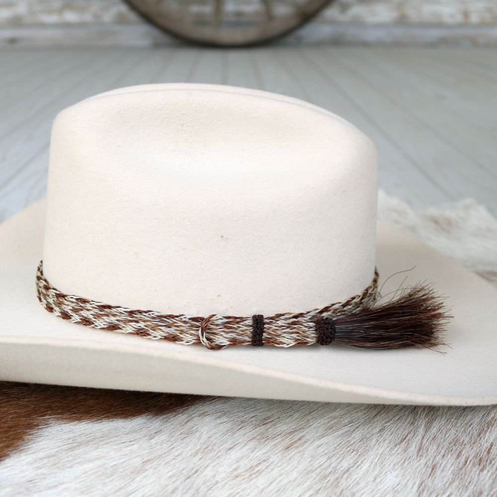 Horsehair Braided 6 Strand Hat Band - Chestnut