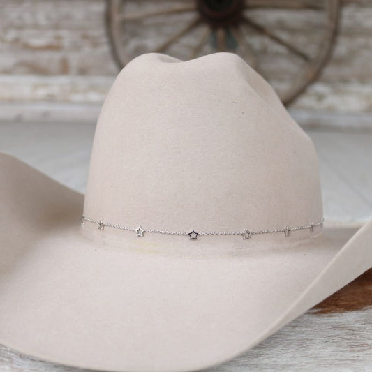 Silver Star Chain Hat Band