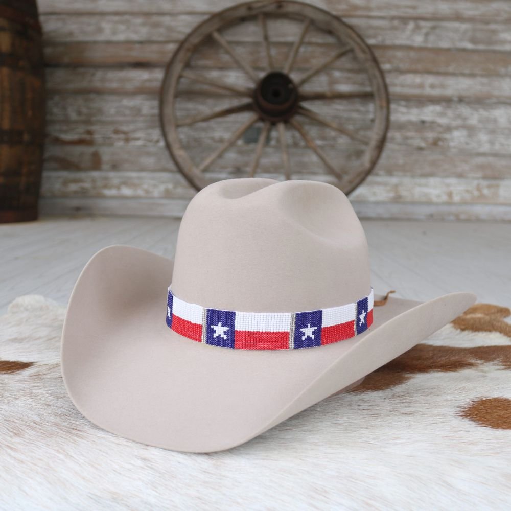 Texas Flag Beaded Hat Band
