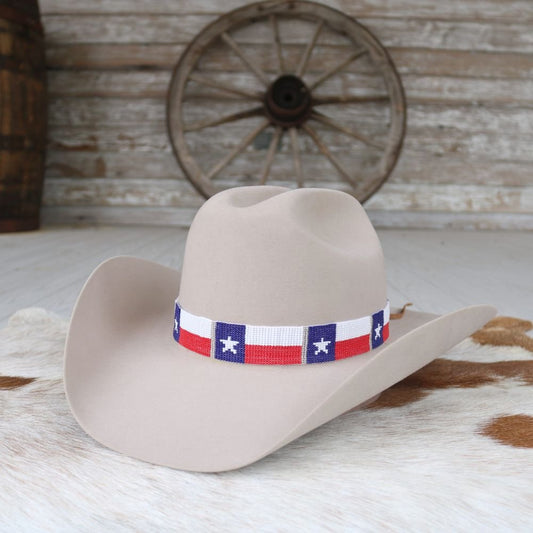 Texas Flag Beaded Hat Band