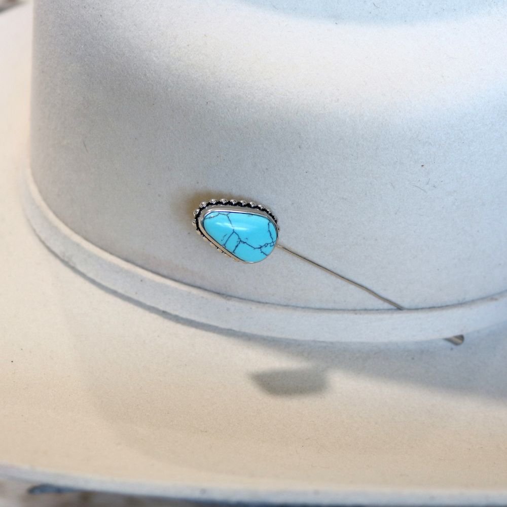 Beaded Turquoise Hat Pin - Sierra