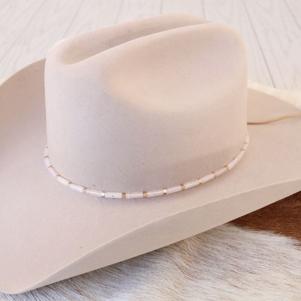 White Jade Stone Hat Band - Halo