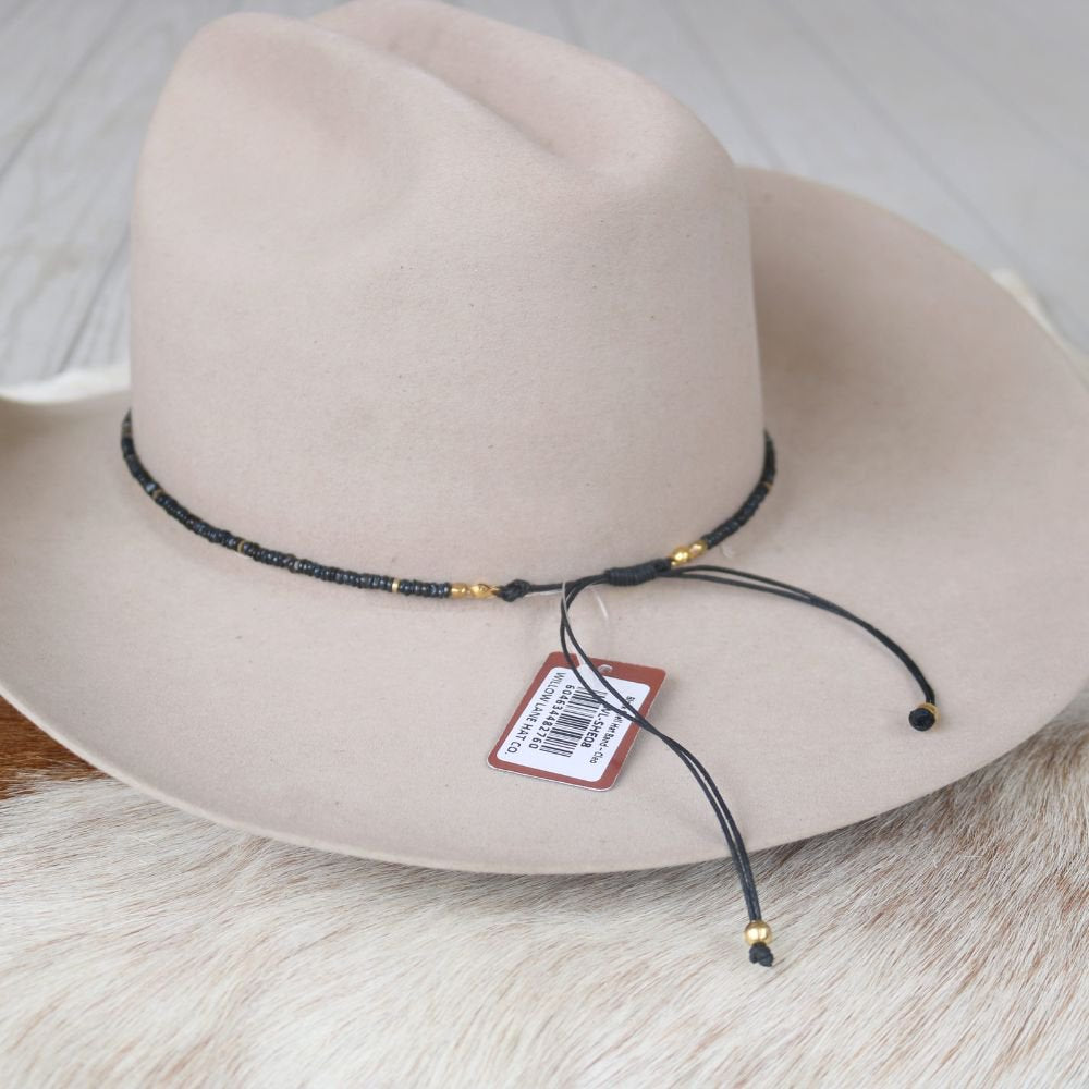 a hat on a fur rug