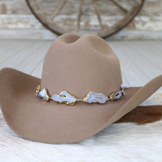 Geode Slice White Hat Band – Savannah