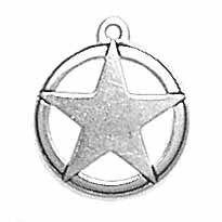 Sheriff Star Charm Sterling Silver