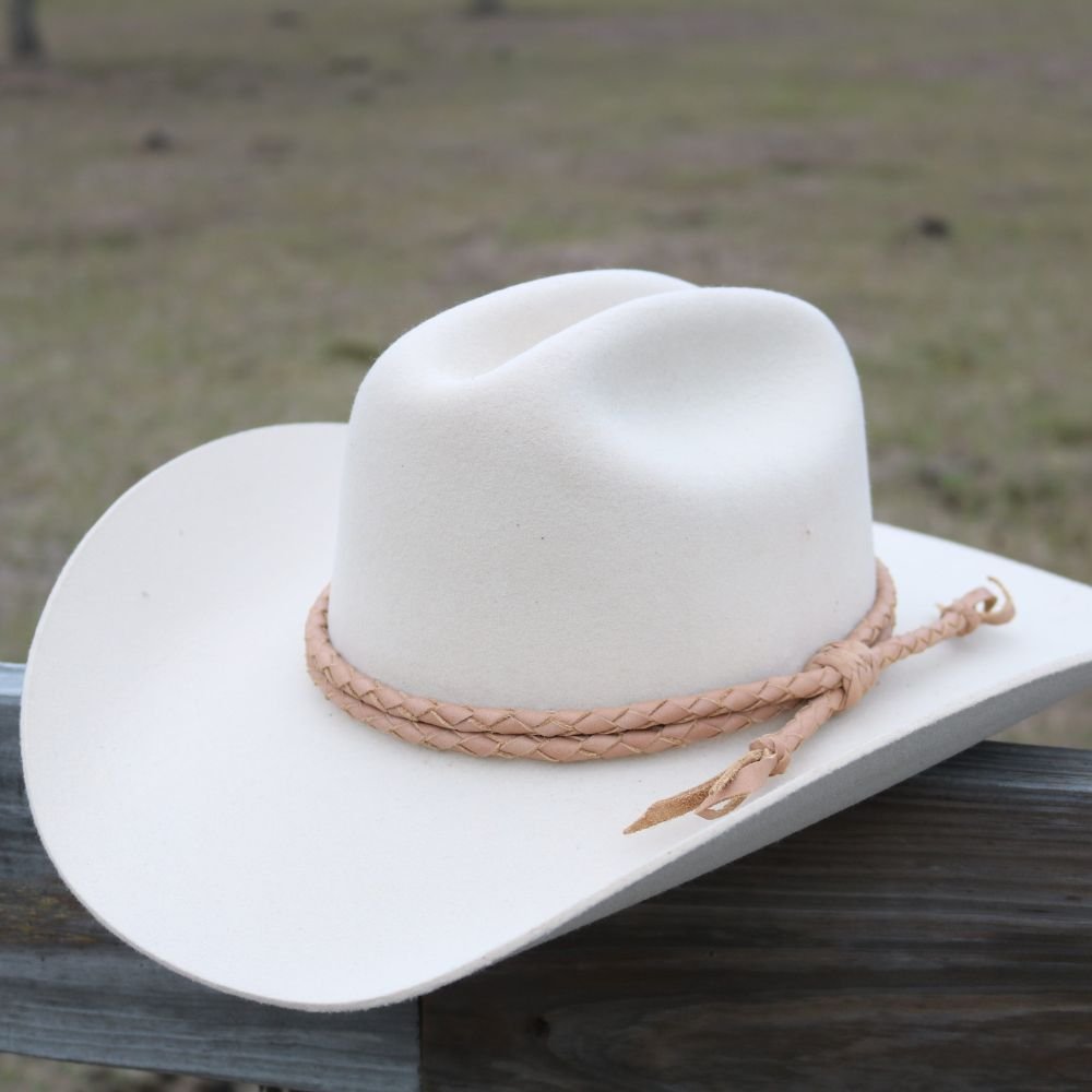 Tan Braided Leather Hat Band