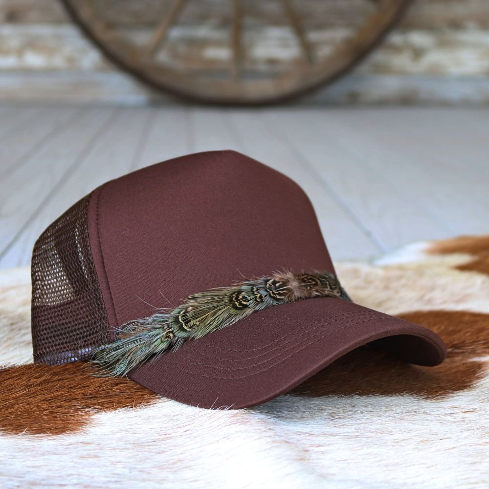 Mini Feather Hat Band for Trucker Caps – Dove