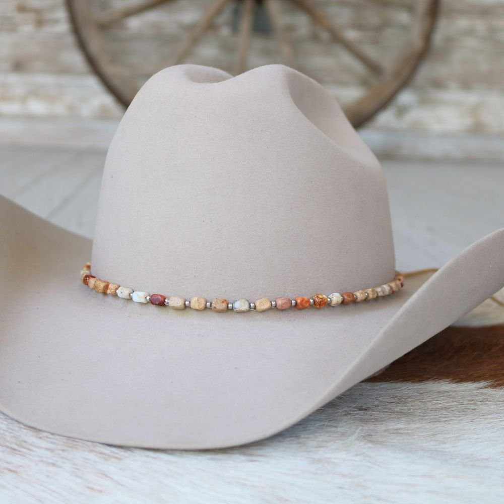 Chunky Brown Jasper Stone Hat Band - Levi