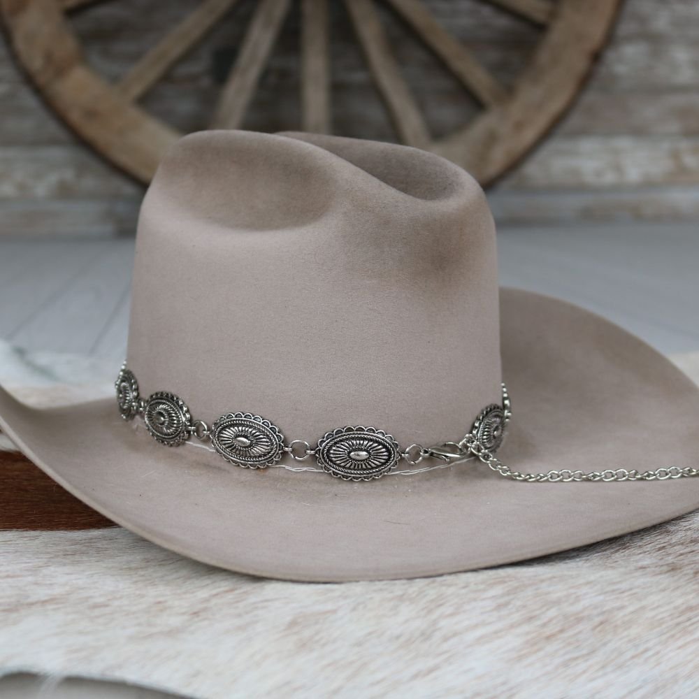 Antiqued Oval Concho Hat Band - Briscoe
