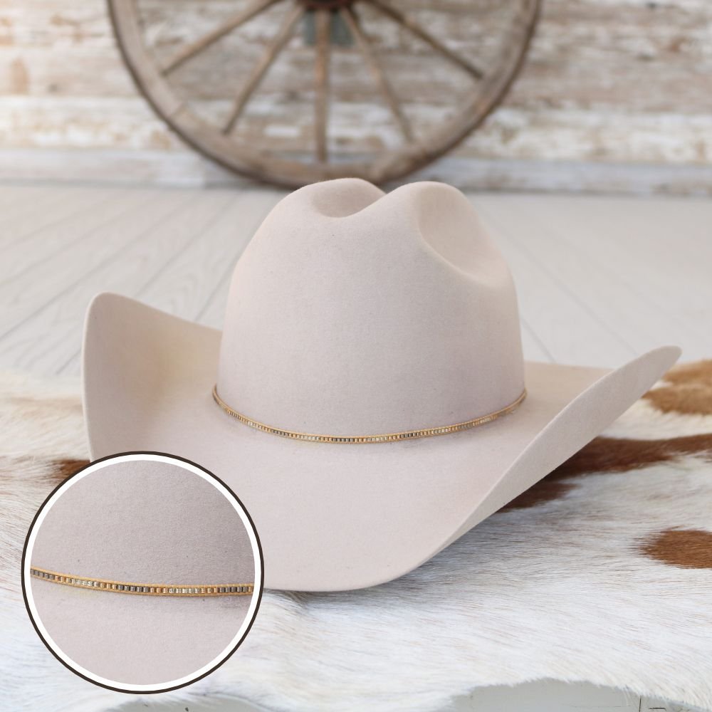 Thin Metallic Beaded Hat Band