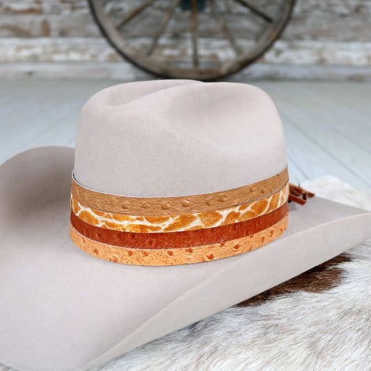 Orange Leather Hat Band Variety Pack - 4 Pack