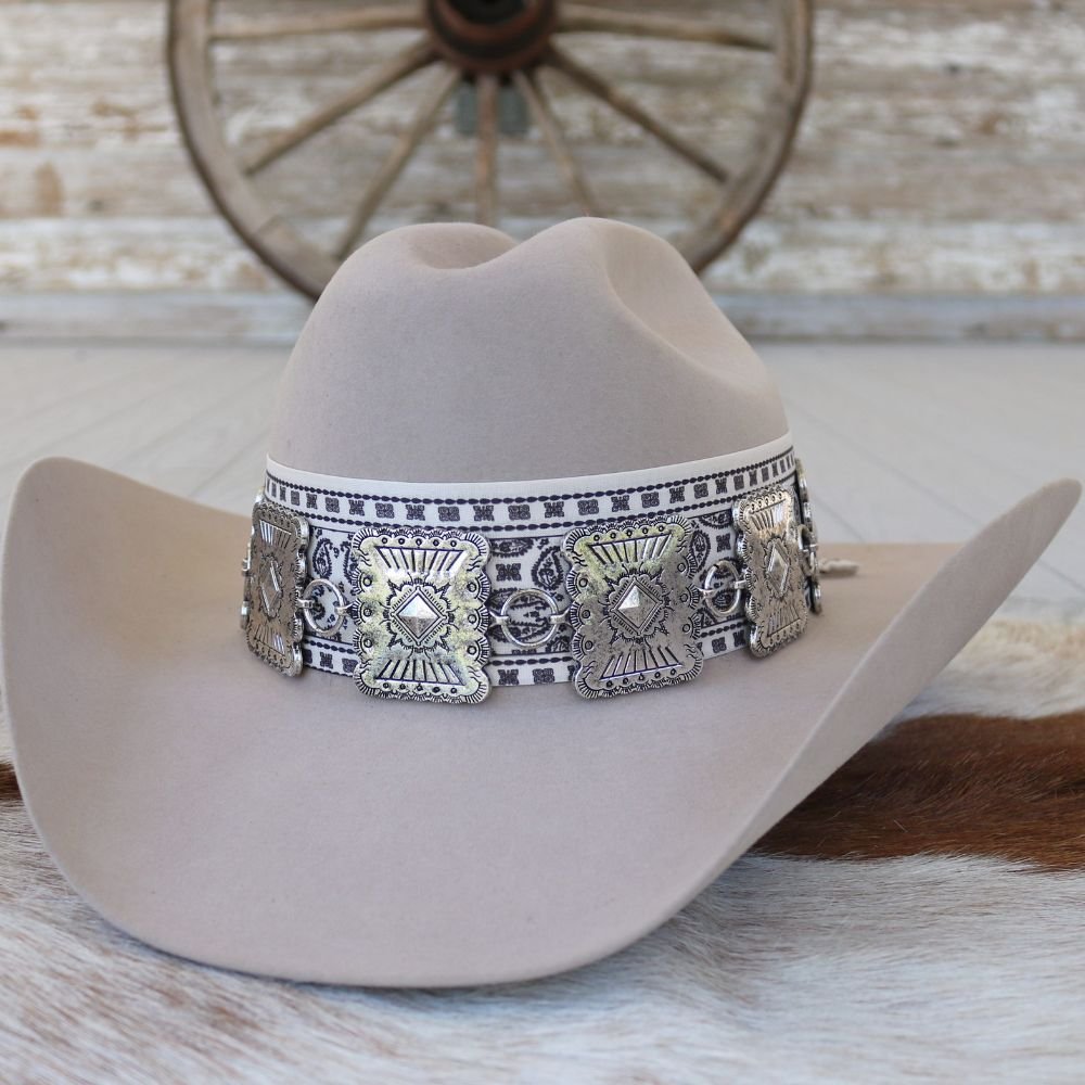 Large Rectangle Concho Hat Band