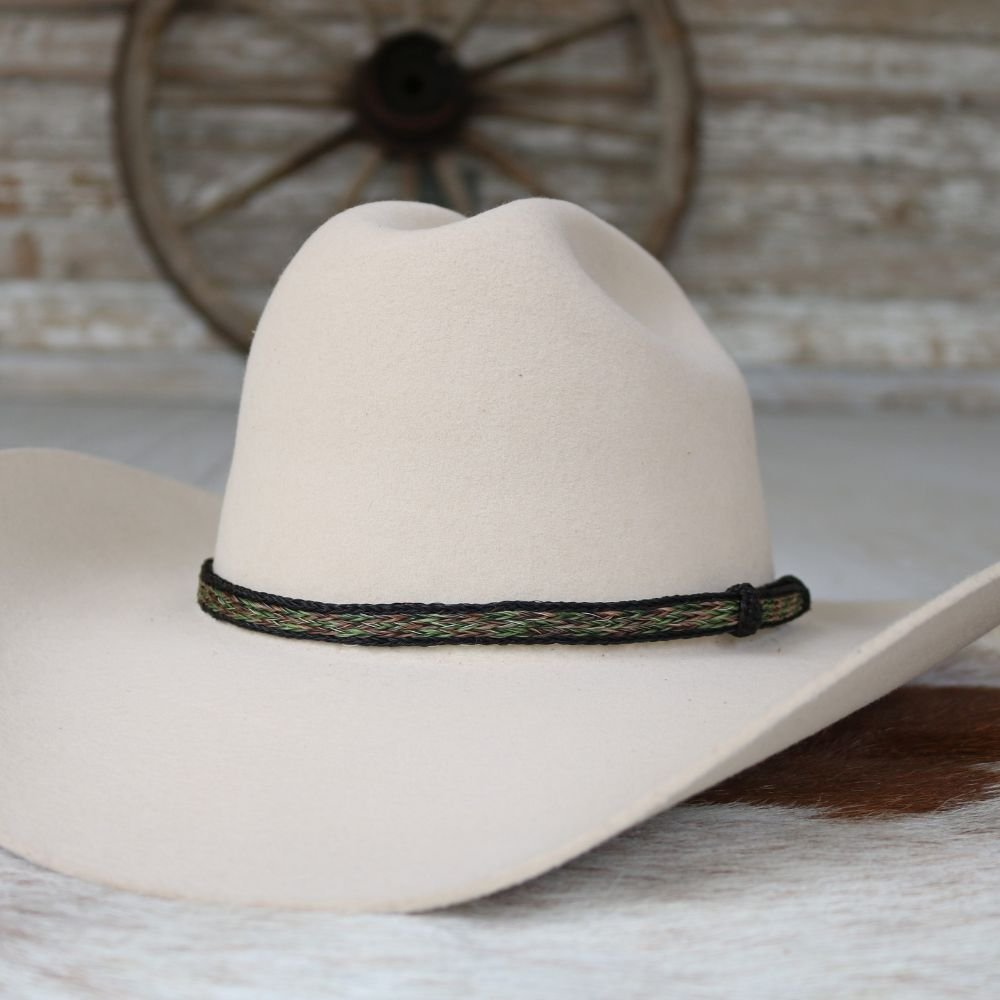 Horsehair Green Braided Hat Band - Envy