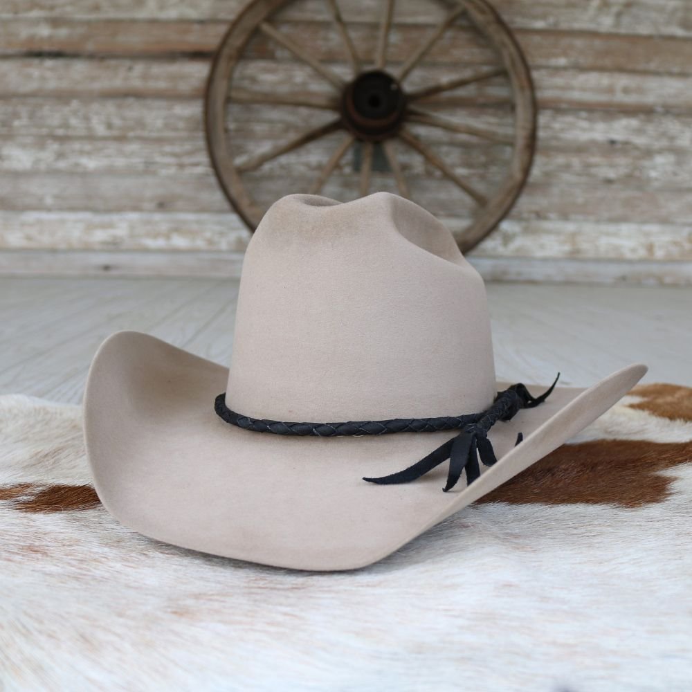 Black Braided Leather Hat Band