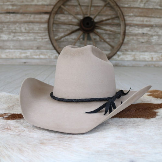 Black Braided Leather Hat Band