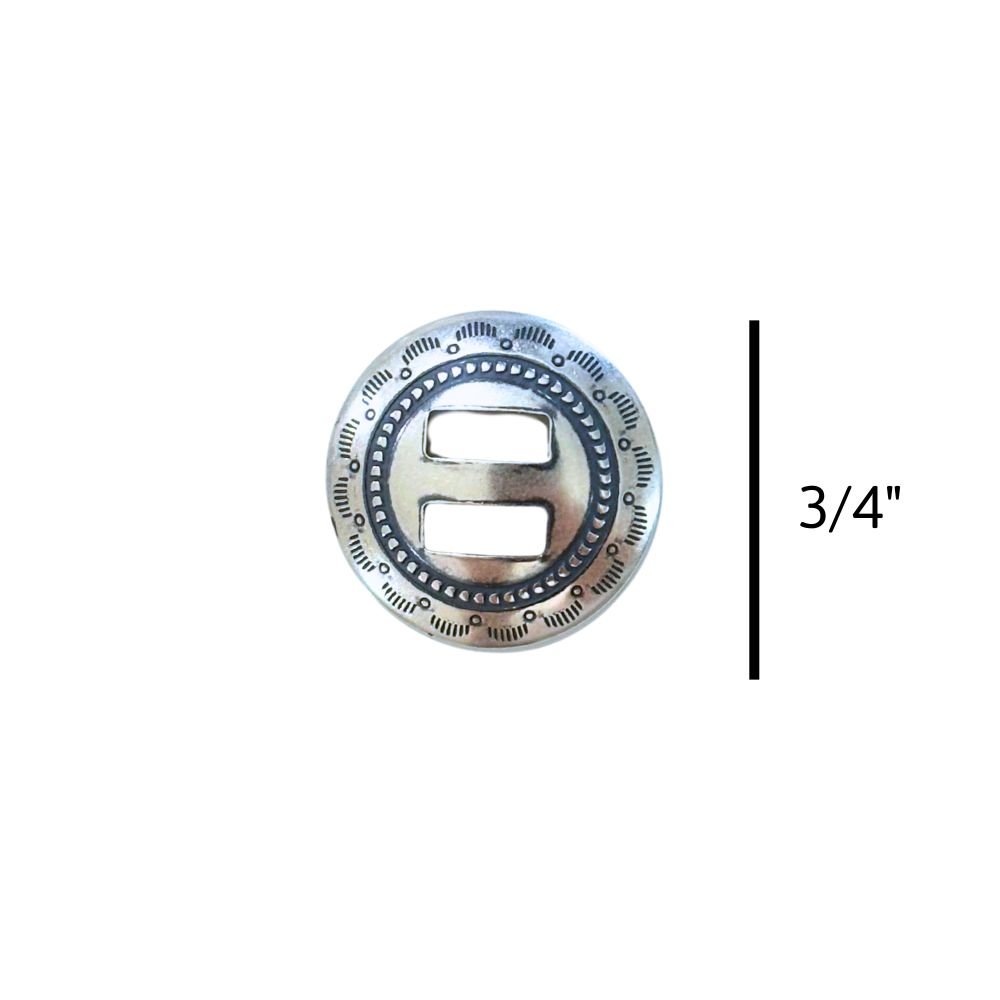 3/4" Sterling Silver Slotted Concho